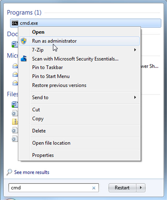 Tắt, bật chế độ Hibernate trong Windows 7