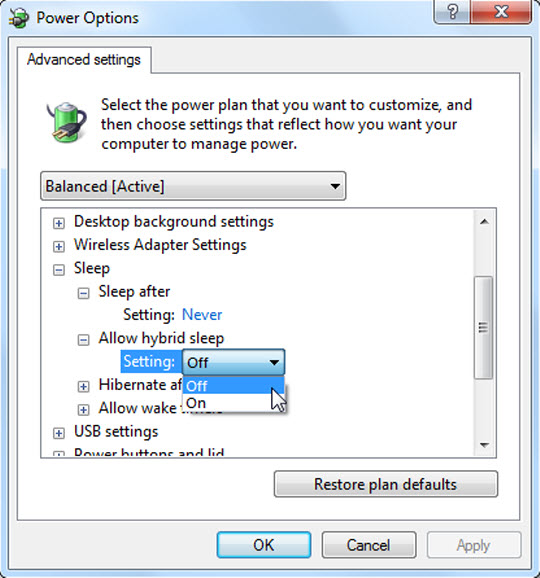 Tắt, bật chế độ Hibernate trong Windows 7