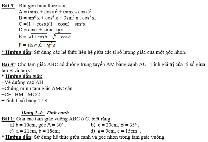 tính chất của tam giác vuông