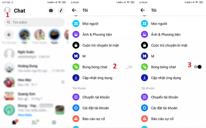 Cách Bật Tắt Bong Bóng Chat Khi Nhắn Tin Facebook Messenger Không Hiện Icon