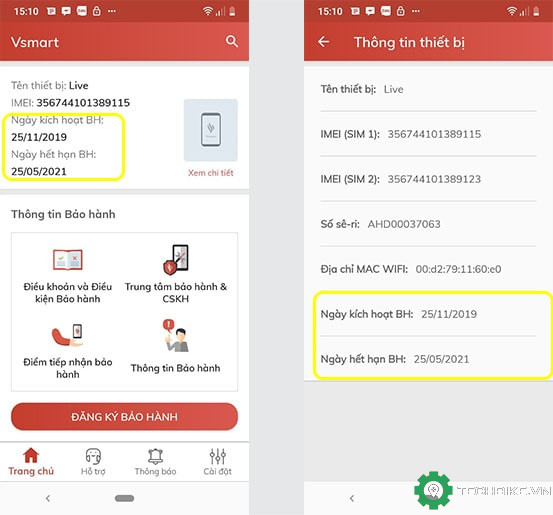 Hướng dẫn kích hoạt bảo hành điện thoại VSmart sau khi mua