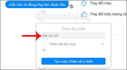 Cách tạo bảng khảo sát bình chọn trong Messenger