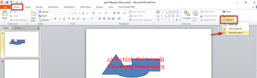 Cách chỉnh thứ tự xuất hiện trong PowerPoint đơn giản
