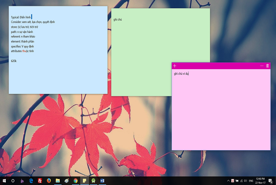 Làm thế nào để tạo ghi chú trên Desktop Win 10