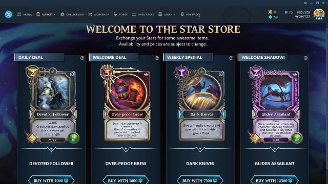 Các gói thẻ bài có trong game